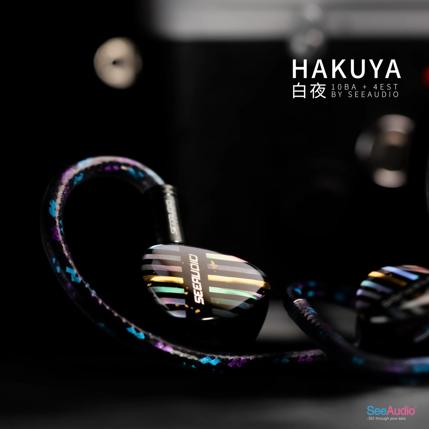 SeeAudio HAKUYA 10BA + 4EST Hybrid Driver Hifi In-Ear Headphones Music IEM Wired Earphones 2pin/4.4mm Detachable Cable