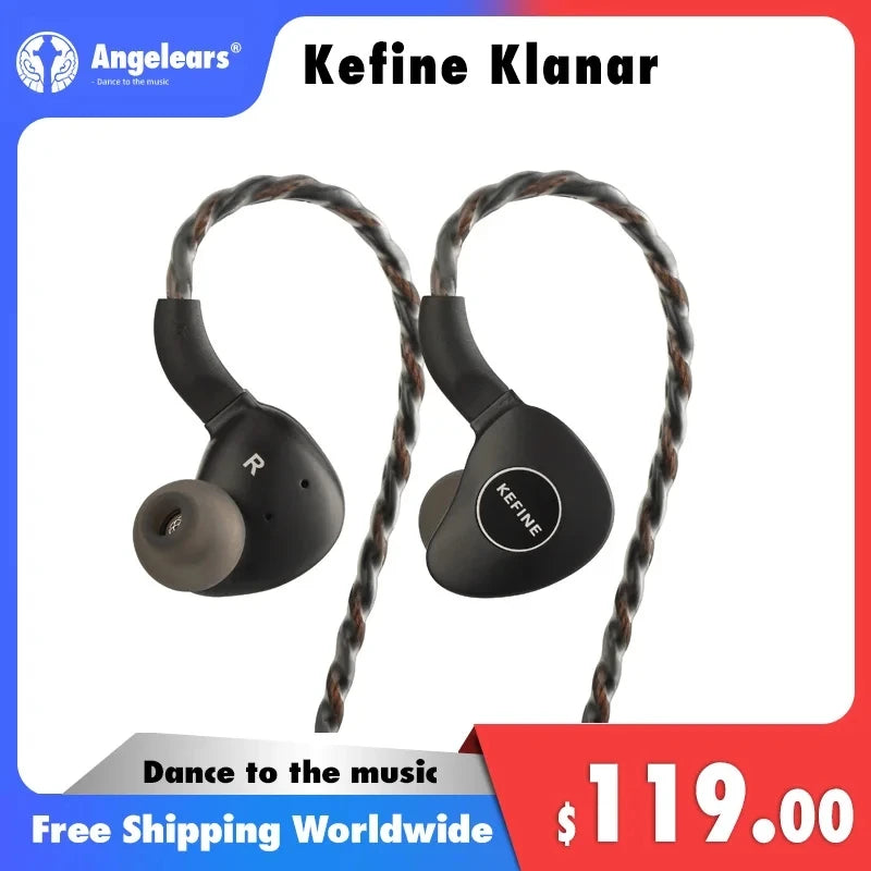 Kefine Klanar 14.5mm Planar Driver IEM Hi-Fi Wired Earphone Earbuds Ergonomic Design with Detachable Cable 